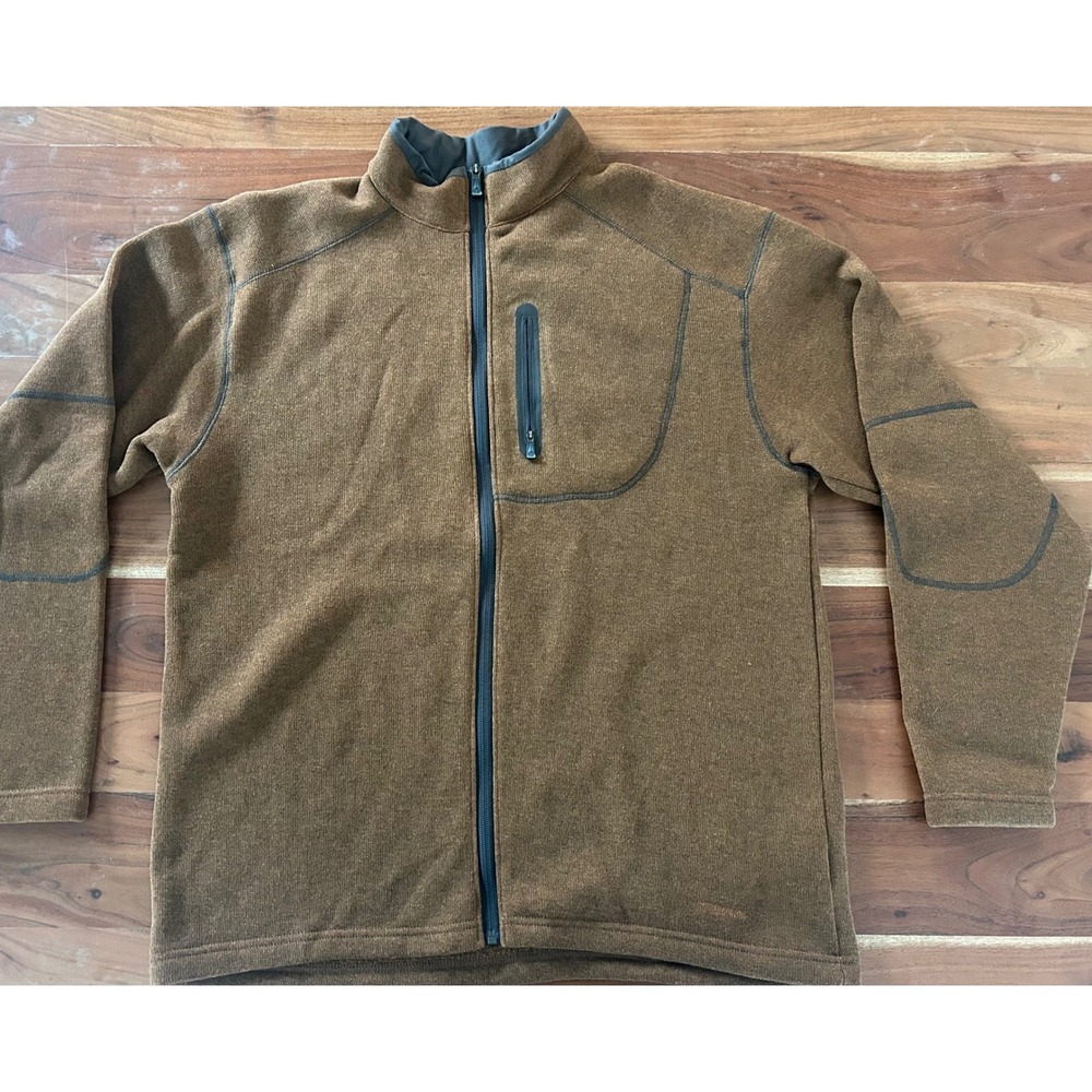 Columbia Titanium Fleece Jacket Mens XL Brown Full Zip Sweater Knit Outdoor Coat